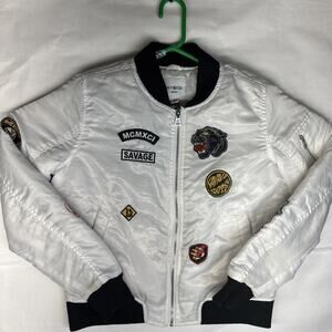 WT02 Flight Pilot Jacket Bomber White Womens Savage size Small